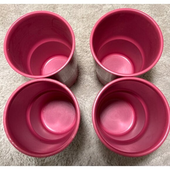Tupperware Tumblers Stackable 12 Ounce Cups Magenta Pink Vintage Set of 4 - Picture 4 of 11